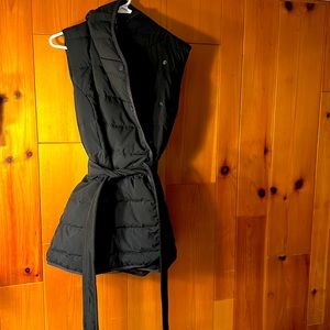 Alpine Button down Winter Vest with hood and ties at waist